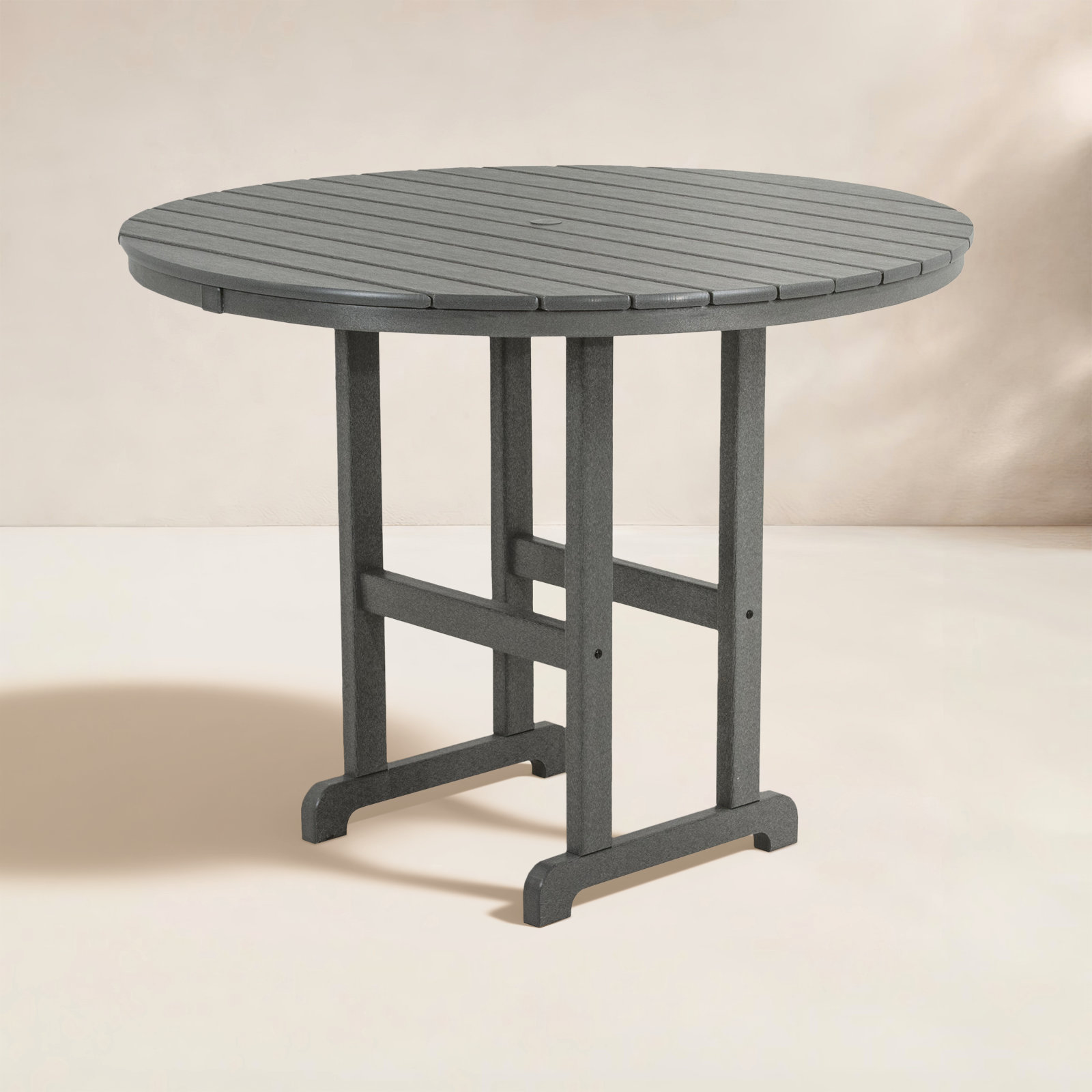 POLYWOOD® Tables Patio Bar Table, 48", Slate Gray