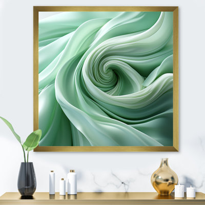 Green soft fractal spirals II - Abstract Spirals Wall Decor