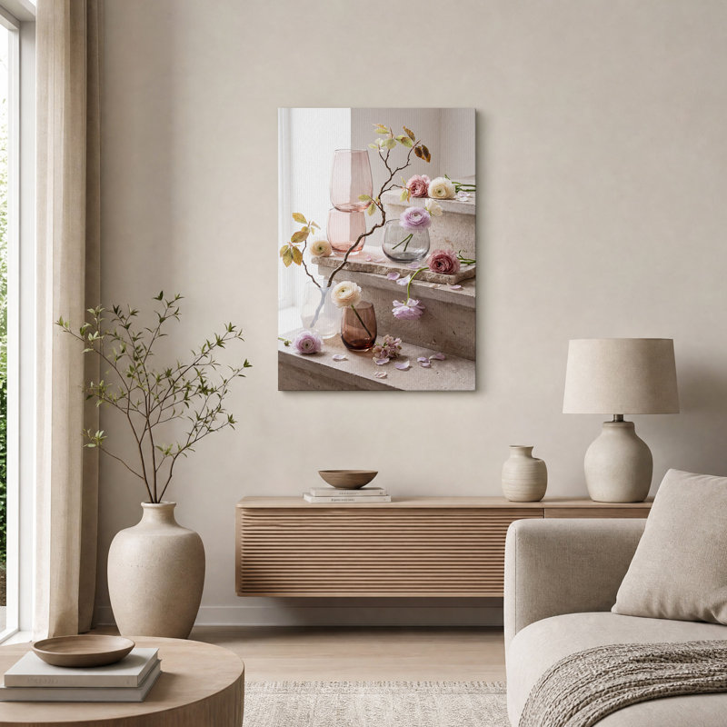 Art mural en toile Pastel Ranunculus, H 48 po x l 32 po