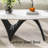 51.2'' Oval Coffee Table, White Sintered Stone Coffee Table with Carbon Steel Leg