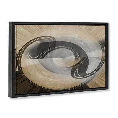 Curved Swoop Shape Framed Floater Canvas By Noah Bay