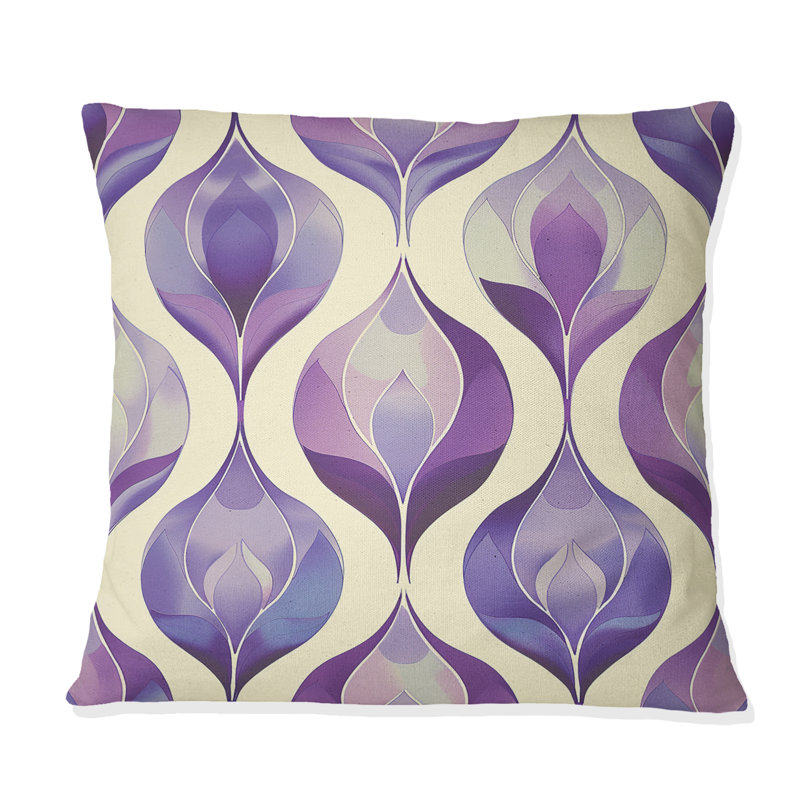 Coussin décoratif mauve beige Mid-Century Ogee - Mid-Century, H 16 po x l 16 po