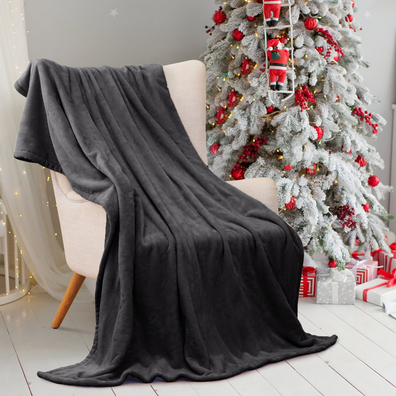 Westinghouse Super Cozy Soft Flannel Electric Blanket, Charcoal, Full