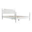 Cadre grand lit avec tête et pied de lit, aucun sommier requis, 12 lattes en bois massif, pieds en métal au centre, anti-bruit et antidérapant, assemblage simple, rangement sous le lit, finition blanc pur-1080634212-1088551288