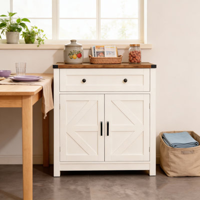 Buffet de rangement en bois lavé de style rétro