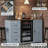 52 Inch Kitchen Island with Mini Fridge Space, Outlet & Storage-278124513-278124526