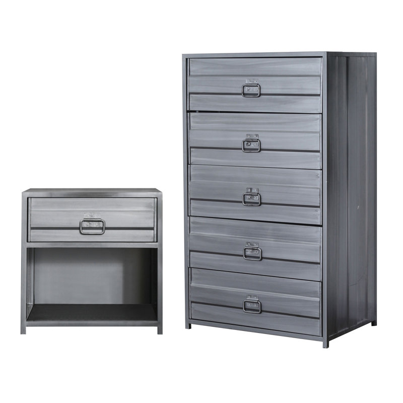 Adame 2 Piece Steel Bedroom Set