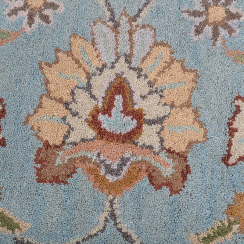 Selma Hand Tufted Wool Eco-Friendly Area Rugs - 5' X 8', Rectangle, Light Blue Color, Floral Modern Design, High Pile Thick Handmade Anti Skid Area Rugs for Living Room, Bed Room