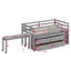 Lit mezzanine avec bureau d'écriture rétractable et tiroirs-331271025
