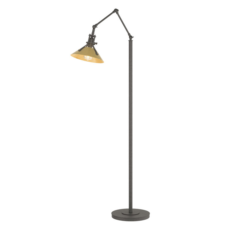 Henry 60.8" Task Floor Lamp, Natural Iron, Modern Brass