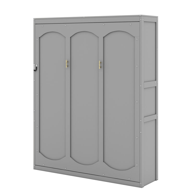 Système de lit escamotable convertible avec unités de rangement attachées, Grey