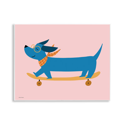 Skateboarding, plaque murale pour chien, par Rachel Nieman