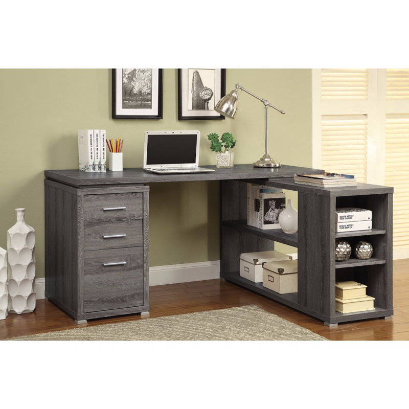 Ralphs L-Shaped Writing Desk, Gray