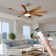 60" Modern Ceiling Fan With Light And Remote, 3 Colour Lights, 6 Speeds, Reversible Quiet DC Motor, Timer