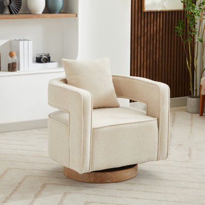 Davidanthony Upholstered Swivel Barrel Chair