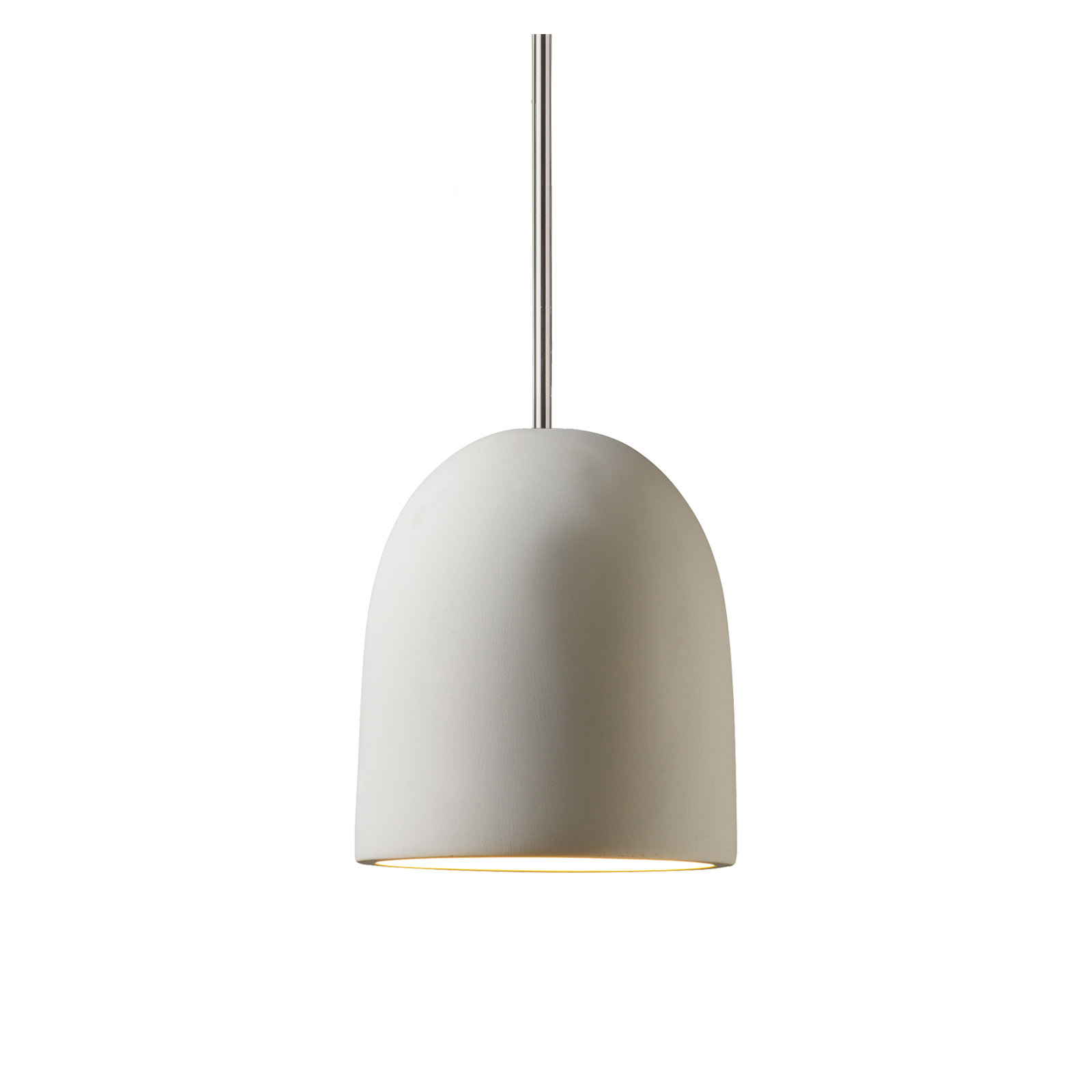 Joya Single Light Ceramic Dimmable Pendant, Polished Chrome, Bisque