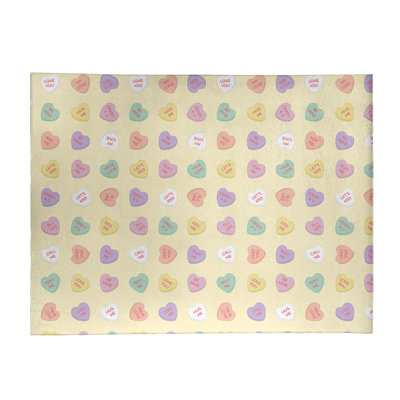 Tapis jaune/rouge/mauve zone fait main