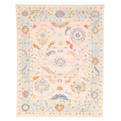 Modern Oushak Pink Rug 8'0" x 10'0"