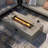 56"W Outdoor Concrete Propane Fire Pit Table With Glass Wind Guard-551208017