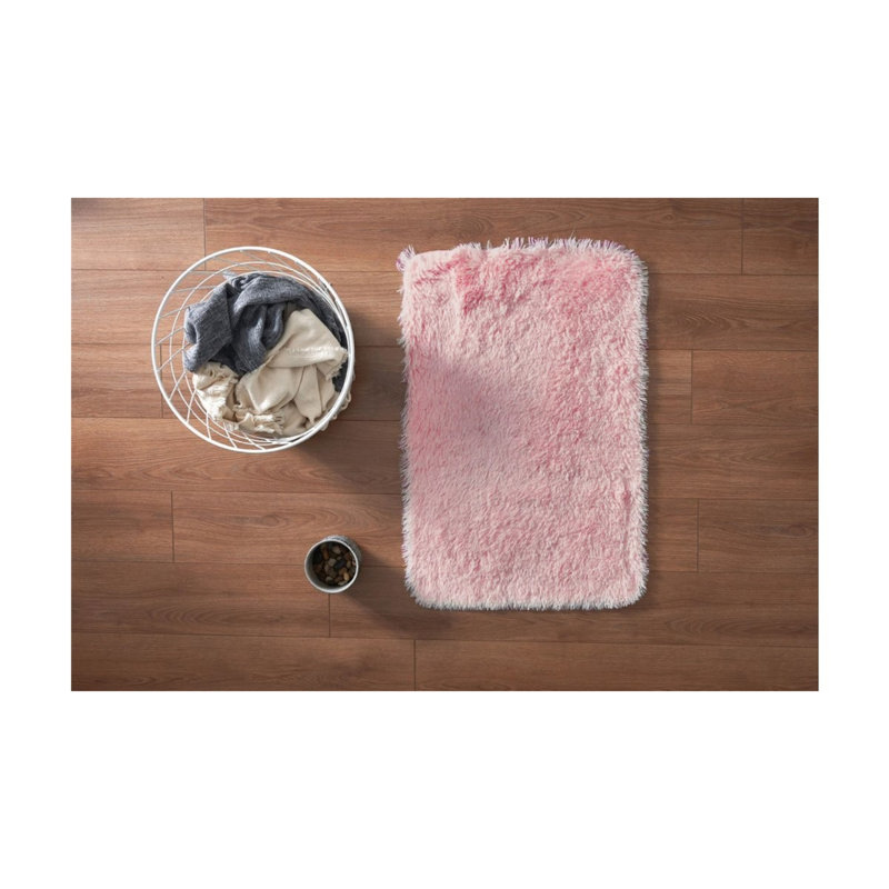 Tapis de bain Derrian, Rose