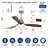 52 In. Wood Smart Indoor Silver Ceiling Fan With 3-colours Led Light/ Dimmer And Dc Motor And App/remote/memory Function-1376145982
