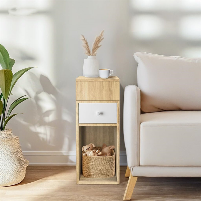 25cm W Manufactured Wood Bedside Table
