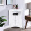 Armoire de coin pour salle de bain blanche, profondeur de 24 pouces, 26,4 lb, tablettes réglables, buffet multifonctionnel facile à assembler et à nettoyer pour la salle de bain, les planches, imperméable