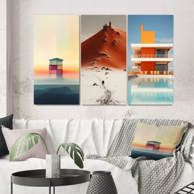 «Minimal Orange Beach House», 3 pièces