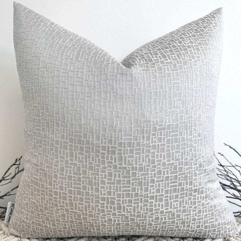 Abstract Square Cushion Cover, Silver