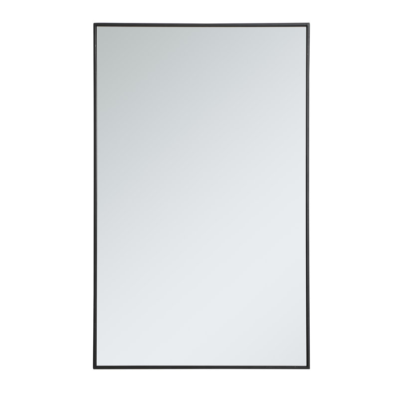 Sabine Metal Rectangle Wall Mirror, Black, 48" x 30"