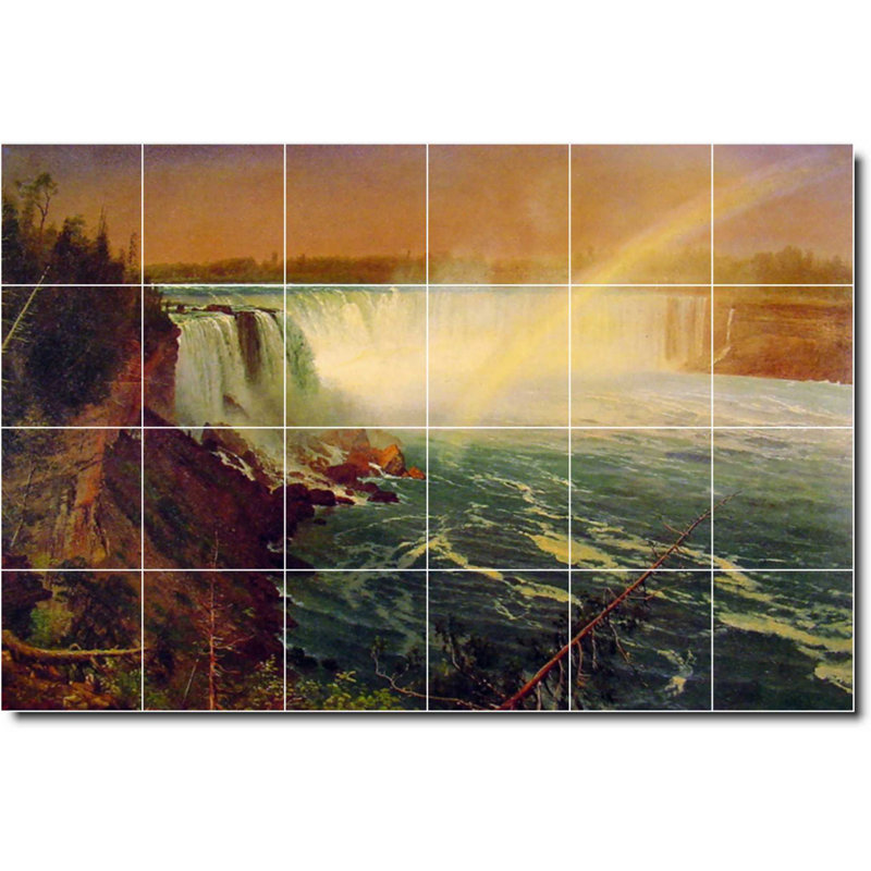 Carreau de céramique décorative 36 po x 24 po 6 po x 6 po, Chute d'eau 483