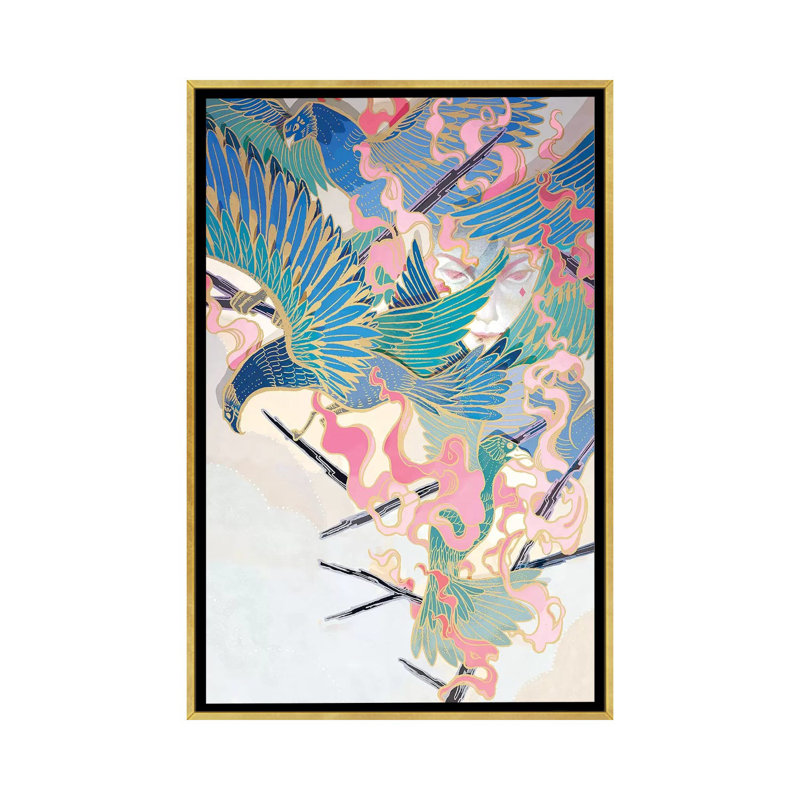 «Secret Weapon» par Sija Hong - reproduction d'art, Pas de tapis, H 40 po x l 26 po x P 1,5 po, Toile encadrée d'or