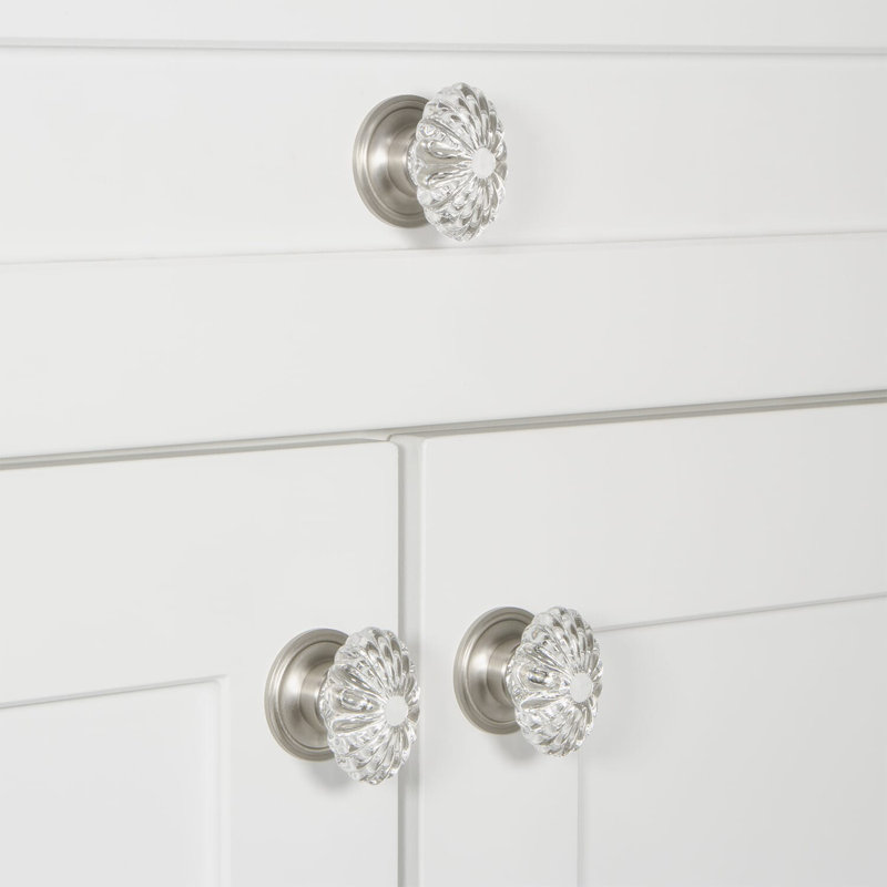 Bouton d'armoire bourgogne, Nickel satiné
