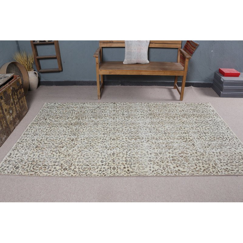 Tapis turc en laine tissé à la main, parfait pour rehausser l'apparence de votre salon ou de votre chambre à coucher