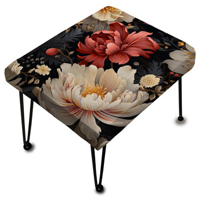 Repose-pieds blanc et rose Paradise
