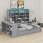 Lit de jour avec tiroirs, bureau, tablettes et lumières-1929203011