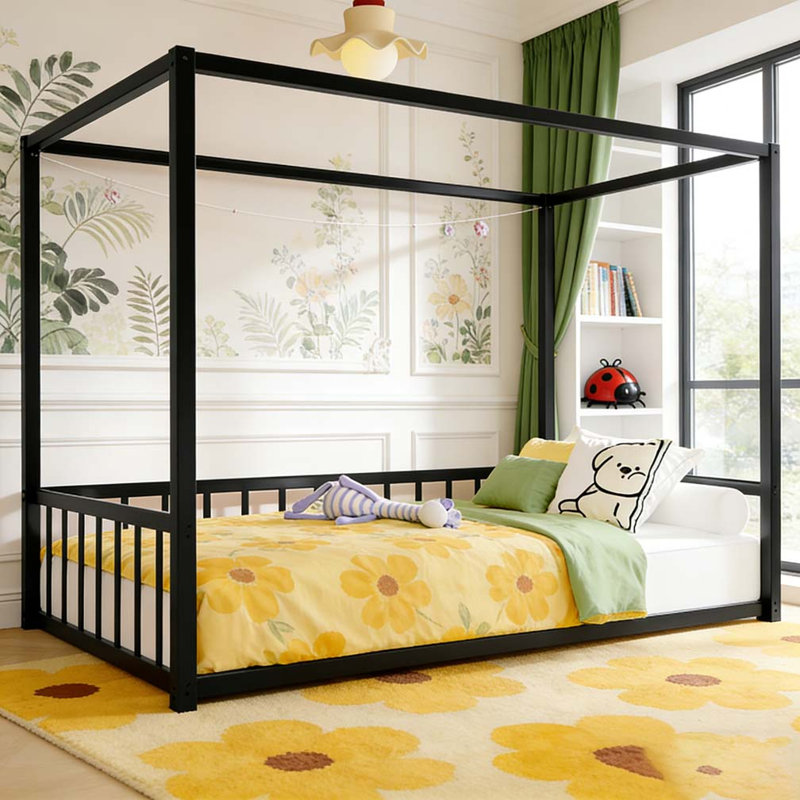 iron modern floor bed, Full