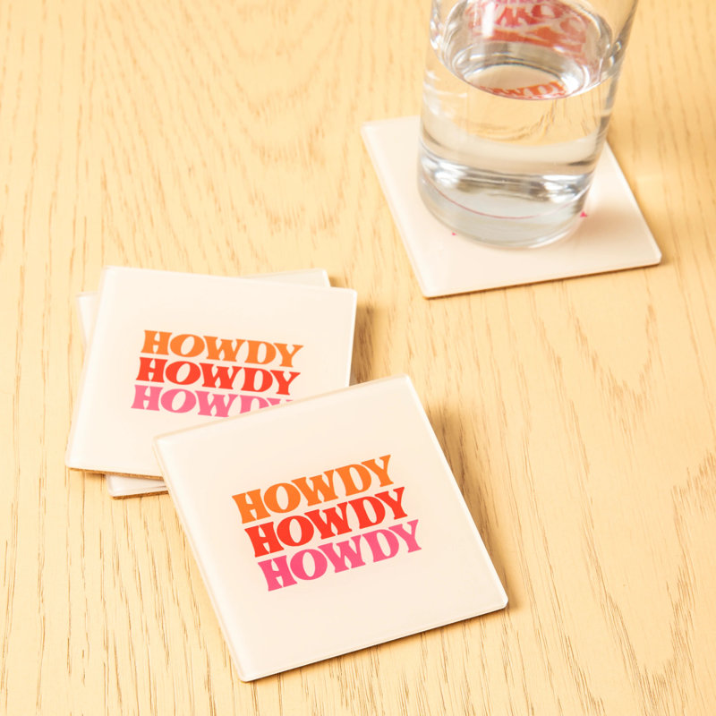 Ensemble de sous-verres en acrylique Socoart Howdy I