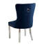 2 Blue Wingback Dining Chairs, Button Back With Legs And Trim Chairs 2, Fabric, Back, & Gorgeous