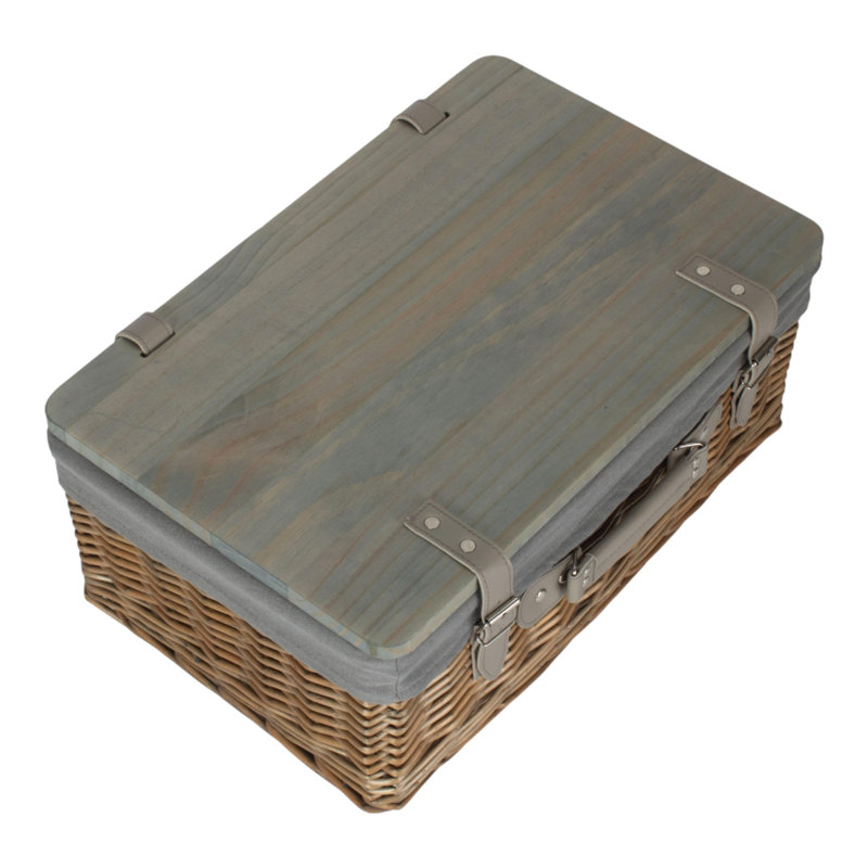 Fleur De Lis Living Wicker Decorative Basket, 15cm H x 36cm W x 25cm D