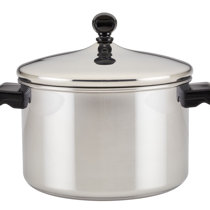 Bakken-Swiss Deluxe 8-Quart Stainless Steel Stockpot w/Tempered Glass  See-Through Lid - Simmering Delicious Soups Stews & Induction Cooking 