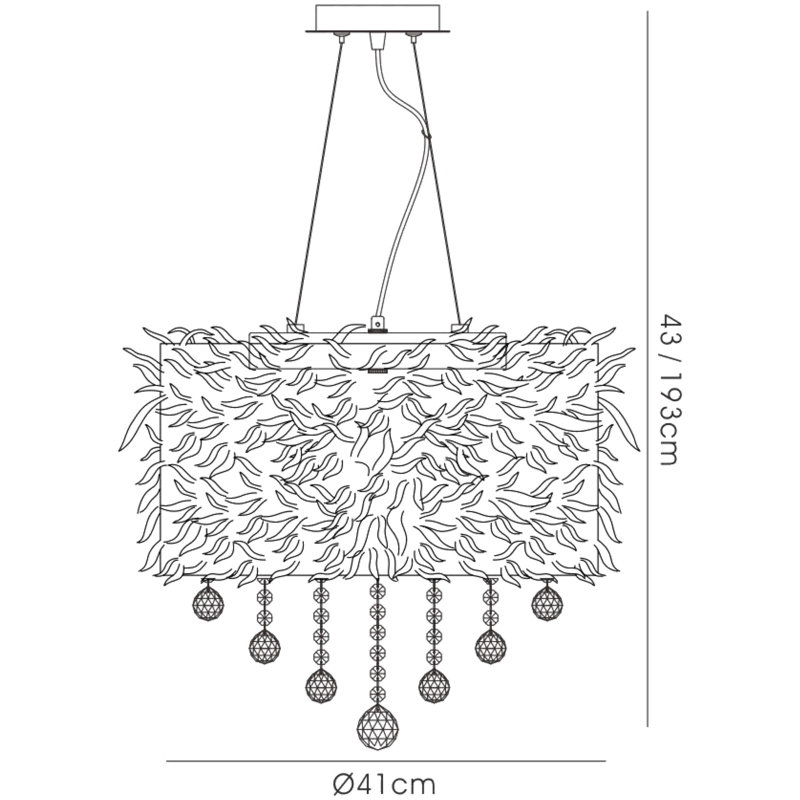 3 - Light Crystal Chandelier, Pink