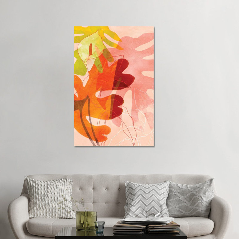 «Leaves Minimal» par Ana Rut Bré - impression d'art graphique, Toile tendue, Aucun mat, H 48 po x l 32 po x P 1,5 po