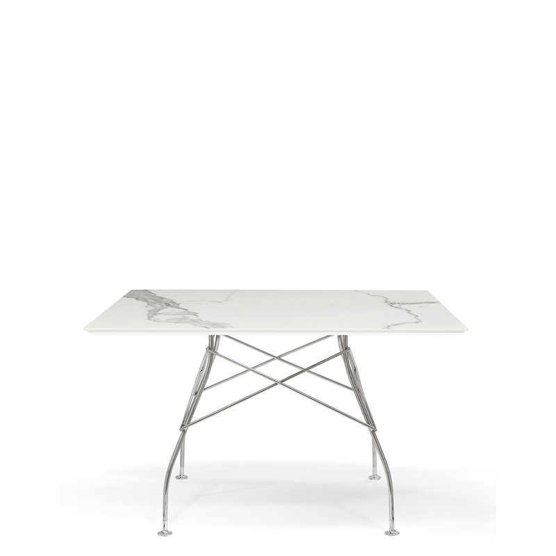 Square Stone Dining Table, White