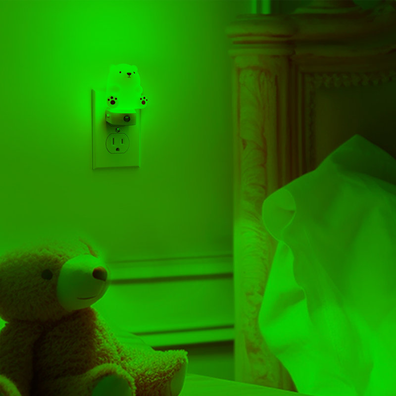 Bear Shape Plug-In RGB Night Light With Gradient And Memory