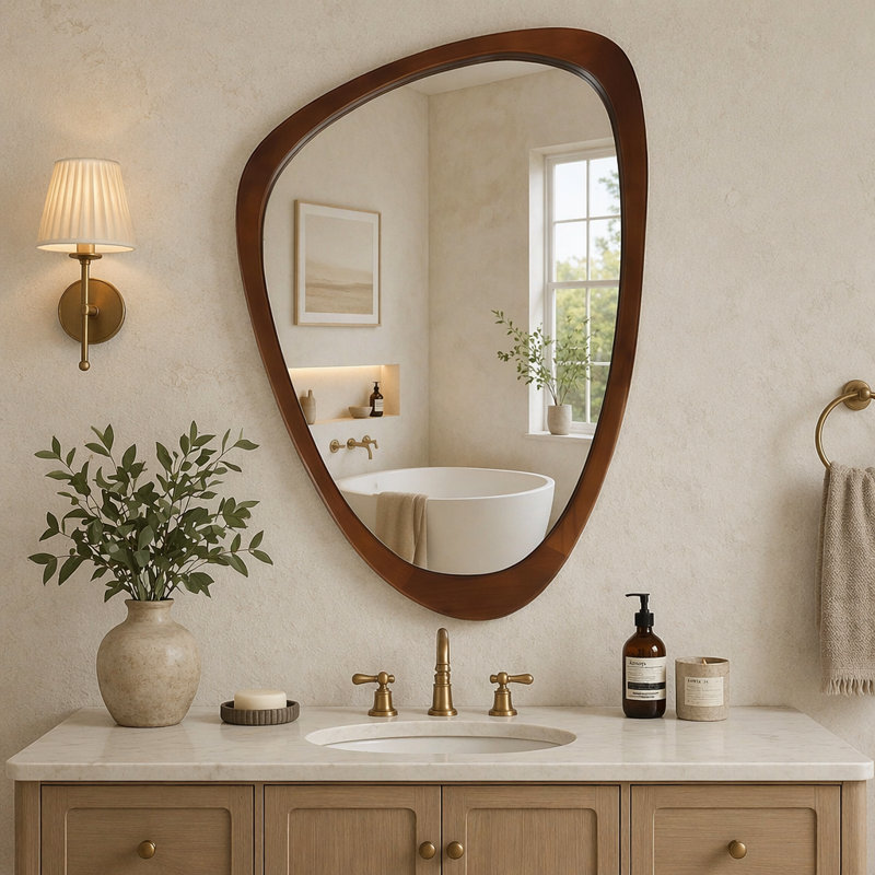 Miroir décoratif 24 "x 36", Noyer foncé