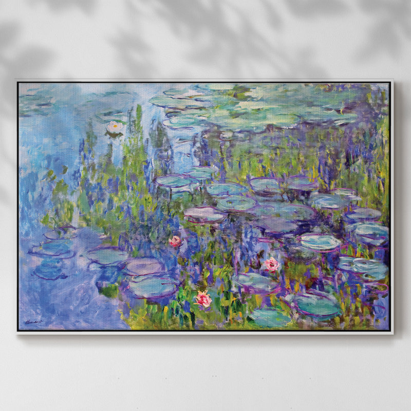 Nymphéas, 1914, impression sur toile encadrée, H 27 po x l 41 po x P 2 po, Blanc