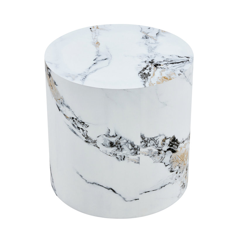 Cylindrical Table With Patterned Design