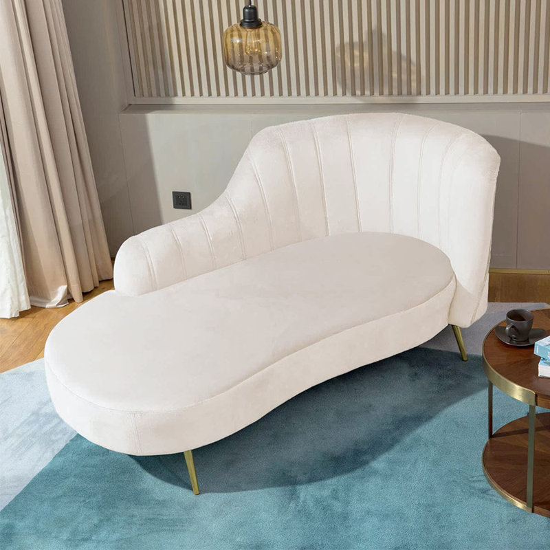 Chaise longue élégante, simple, moderne et créative, Orienté à droite, Blanc