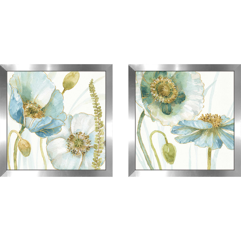 «My Greenhouse Flowers IV», ensemble de 2 reproductions encadrées sur papier, H 16,5 po x l 33 po, Pas de tapis